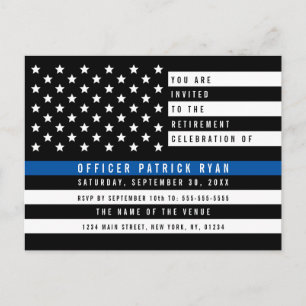 Pension polis Thin Blue Line American Flagga Vykort