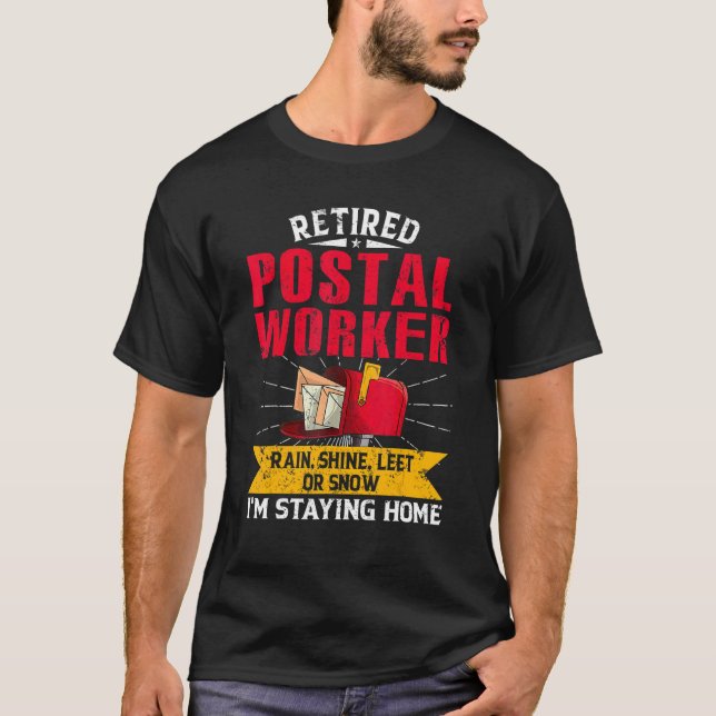 Pension Postman Offi, pensionerad postarbetare, Po T Shirt (Framsida)