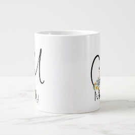 Pension-presentarbetsgivarens monogram vattenfärg jumbo mugg