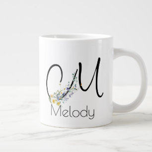 Pension-presentarbetsgivarens monogram vattenfärg jumbo mugg