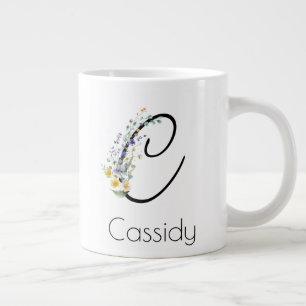 Pension-presentarbetsgivarens monogram vattenfärg jumbo mugg