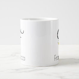 Pension-presentarbetsgivarens monogram vattenfärg jumbo mugg
