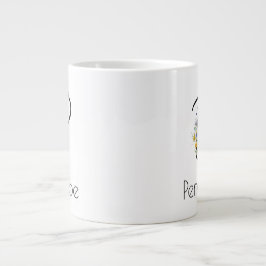 Pension-presentarbetsgivarens monogram vattenfärg jumbo mugg