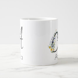 Pension-presentarbetsgivarens monogram vattenfärg jumbo mugg