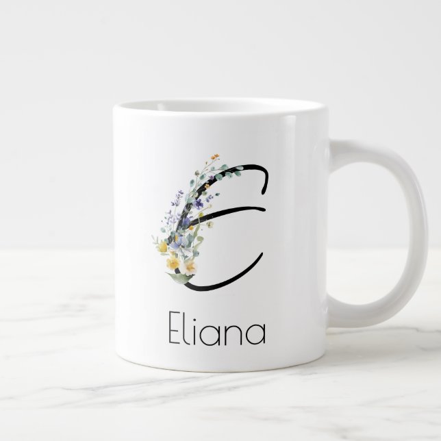 Pension-presentarbetsgivarens monogram vattenfärg jumbo mugg (Höger)