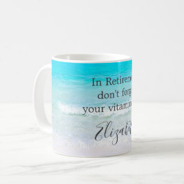 Pension Quote Beach Sea Sand Gift Kaffemugg