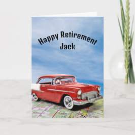 Pension Red and White Retro Car Kort