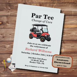 Pension Red Golf Cart Par Tee Inbjudningar