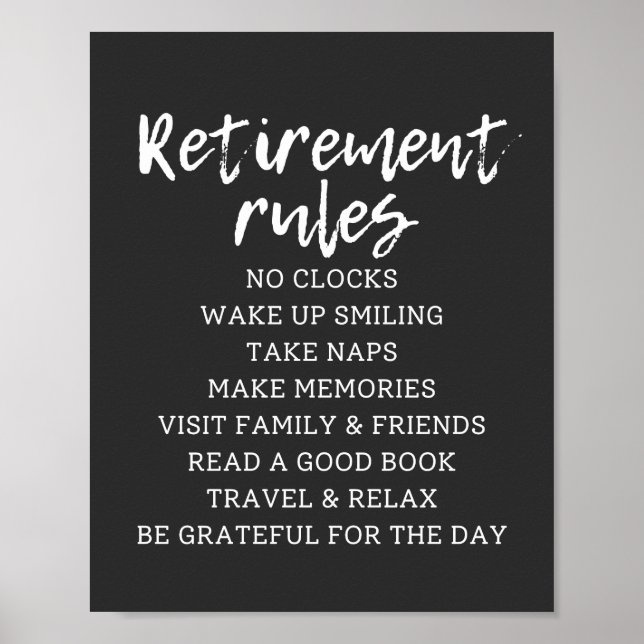 Pension Regler-tecken, Pension gift-tecken Poster (Framsidan)