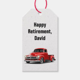 Pension Retro Red Lastbil Presentetikett