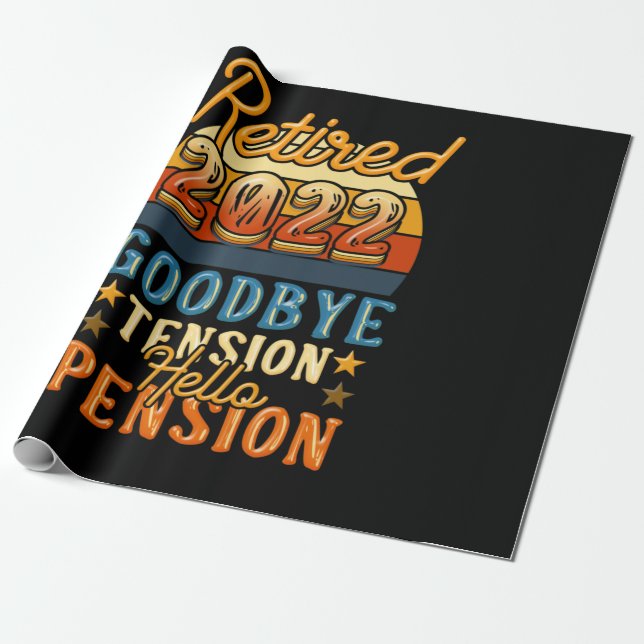 Pension Retrött Adjö Hej Pensionspension Presentpapper (Utrullad)