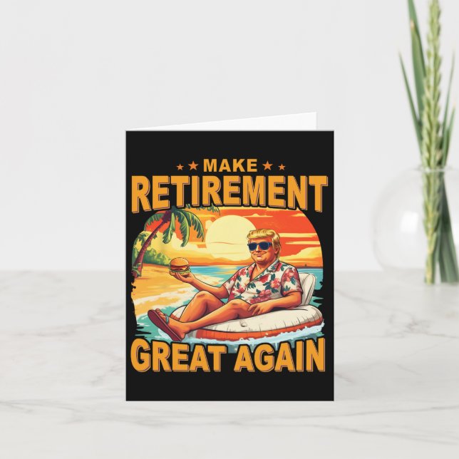 Pension Retrött Beach Retiring 2025 Trump Underbar Kort (Framsida)