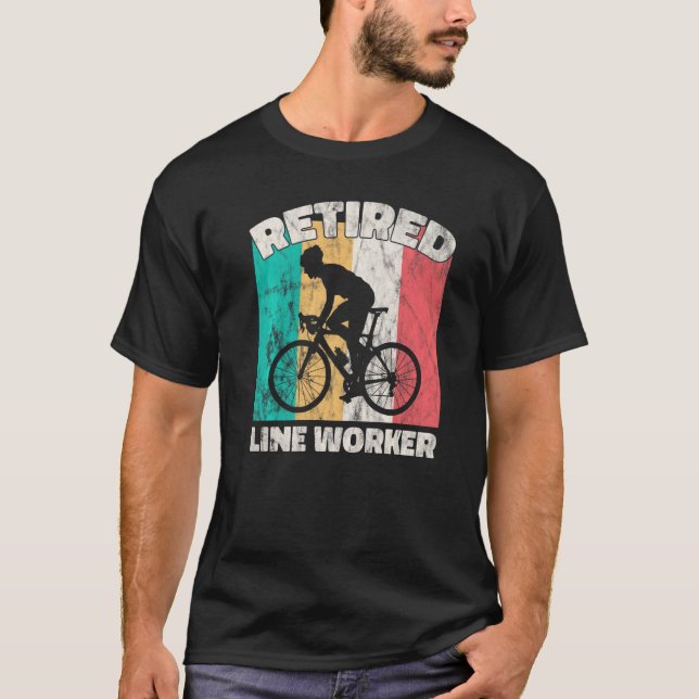 Pension Retrött Line Worker T Shirt (Framsida)