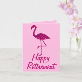 Pension rosa flamingo Anpassningsbar Hälsning Kort