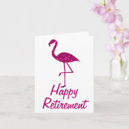 Pension rosa flamingo Anpassningsbar Hälsning Kort