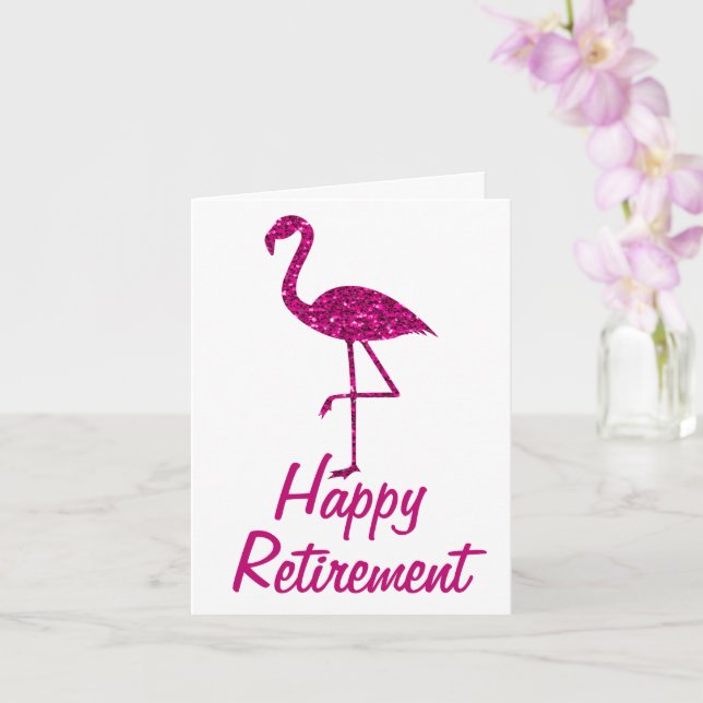 Pension rosa flamingo Anpassningsbar Hälsning Kort (Orkide)