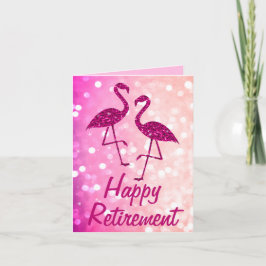Pension rosa flamingo Anpassningsbar Hälsning Kort