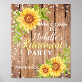 Pension Rustic Blommigt Solros Party Välkommen Poster