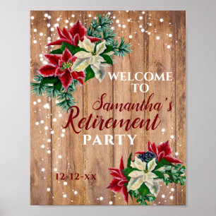 Pension Rustic Poinsettia Blommigt Party Välkommen Poster