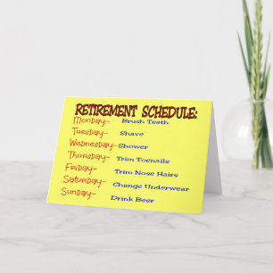 Pension Schedule - Funny Pension Gifts Kort