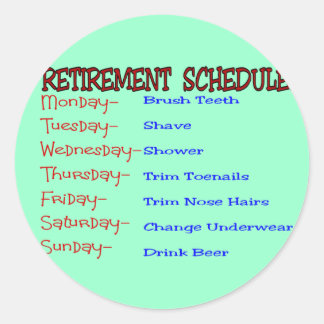 Pension Schedule - Funny Pension Gifts Runt Klistermärke