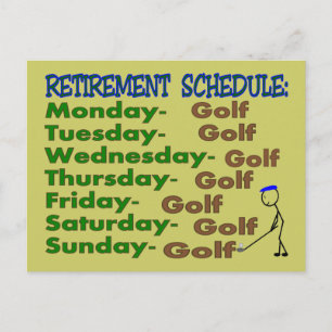 Pension Schedule GOLFER Vykort