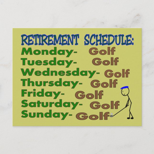 Pension Schedule GOLFER Vykort (Framsida)