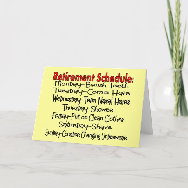 "Pension Schedule" - Ljunygåvor Kort (Framsida)