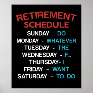 Pension schemaläggningskalender för Kontors humo Poster