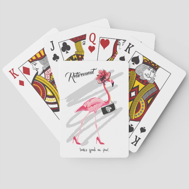 Pension ser bra på dig! Chic Classy Flamingo Casinokort (Baksidan)