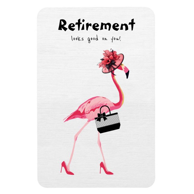 Pension ser bra på dig! Chic Classy Flamingo Magnet (Vertikal)