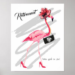 Pension ser bra på dig! Chic Classy Flamingo Poster