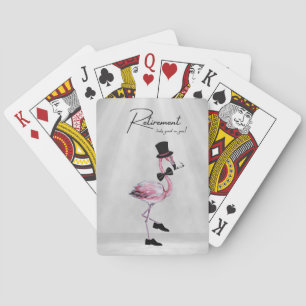 Pension ser bra på dig! Dapper Rosa Flamingo Casinokort