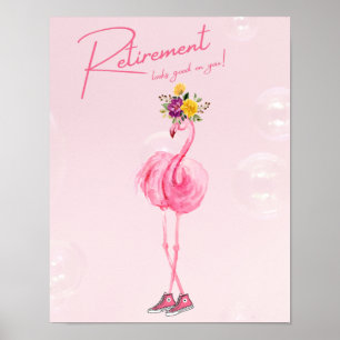 Pension ser bra på dig! Flamingo in Sneakers Poster