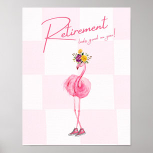 Pension ser bra på dig! Flamingo in Sneakers Poster
