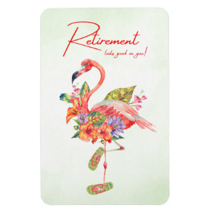 Pension ser bra på dig! Tropical Flamingo Magnet