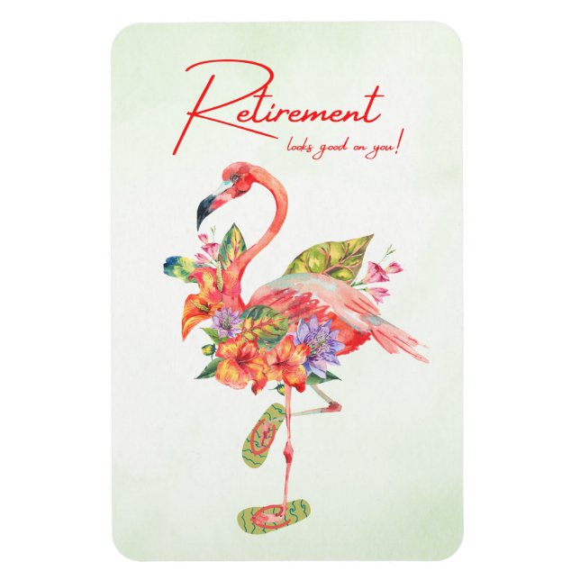 Pension ser bra på dig! Tropical Flamingo Magnet (Vertikal)