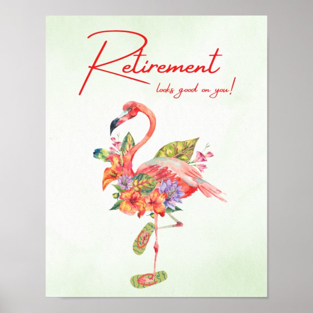 Pension ser bra på dig! Tropical Flamingo Poster (Framsidan)