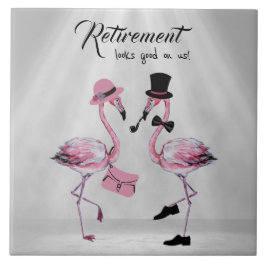 Pension ser bra ut på oss! Chic Classy Flamingo Kakelplatta