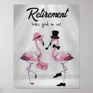 Pension ser bra ut på oss! Chic Classy Flamingo Poster