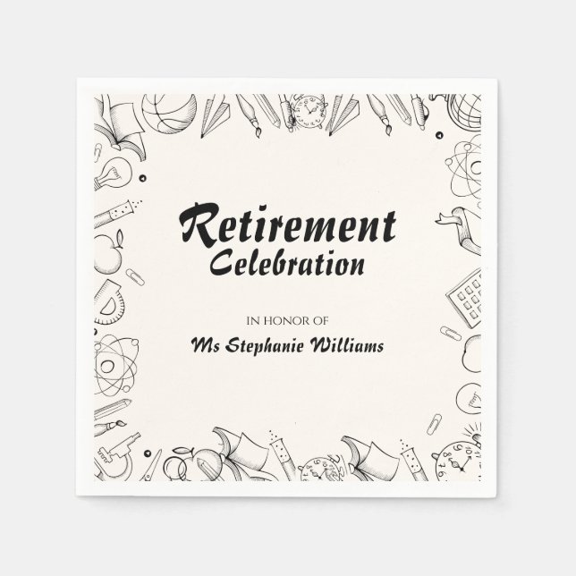 Pension skollärare Firande Party Pappersservett (Framsidan)