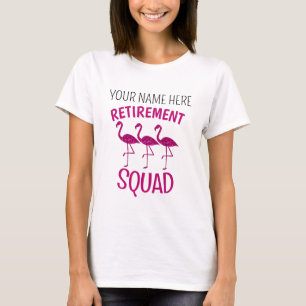 Pension Squad rosa flamingo Anpassningsbar pension T Shirt