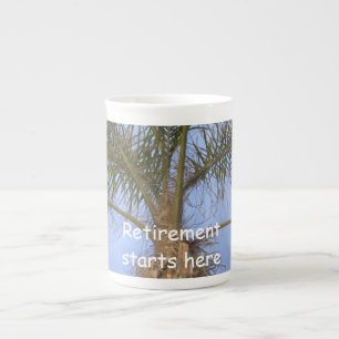 Pension startar här Handflatan Träd Bone China Mug Benporslin Mugg