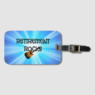 Pension Sten, gitarrer på blå solsprängningsdesign Bagagebricka