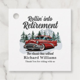 Pension Travel Tema Classic Retro Car Rolling Gåvor Etiketter