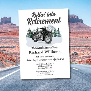 Pension Travel Theme Classic Motorcycle Rolling Inbjudningar