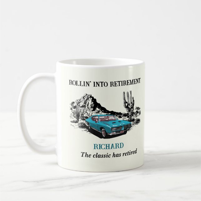 Pension Travel Vintage bil Desert Party Kaffemugg (Vänster)