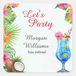 Pension Tropical Summer Dine & Cocktail Party Fyrkantigt Klistermärke