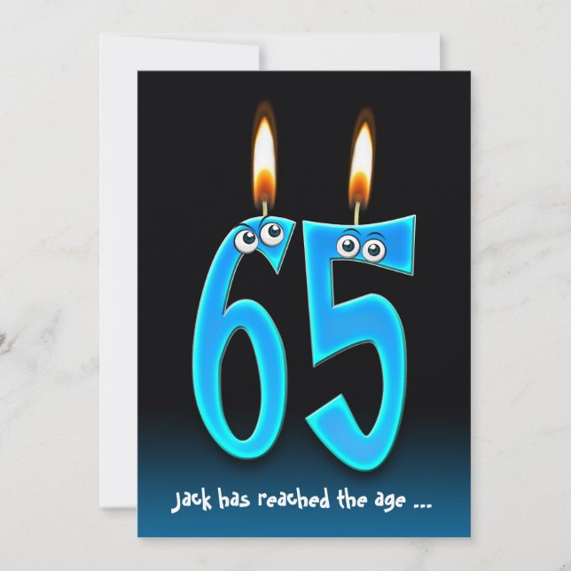 Pension vid 65 Party med ögonbollar Inbjudningar (Framsida)