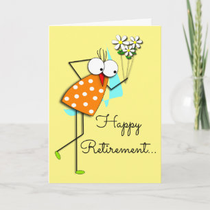 Pension Whimsical Bird Design Kort